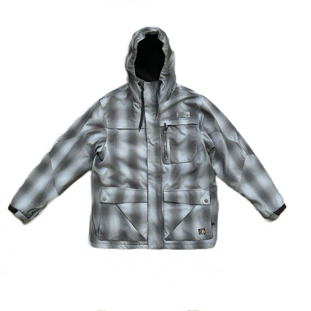 Body Glove Men's Snowboard Ski Winter Jacket Full Zip Hooded Lined Grey Size M